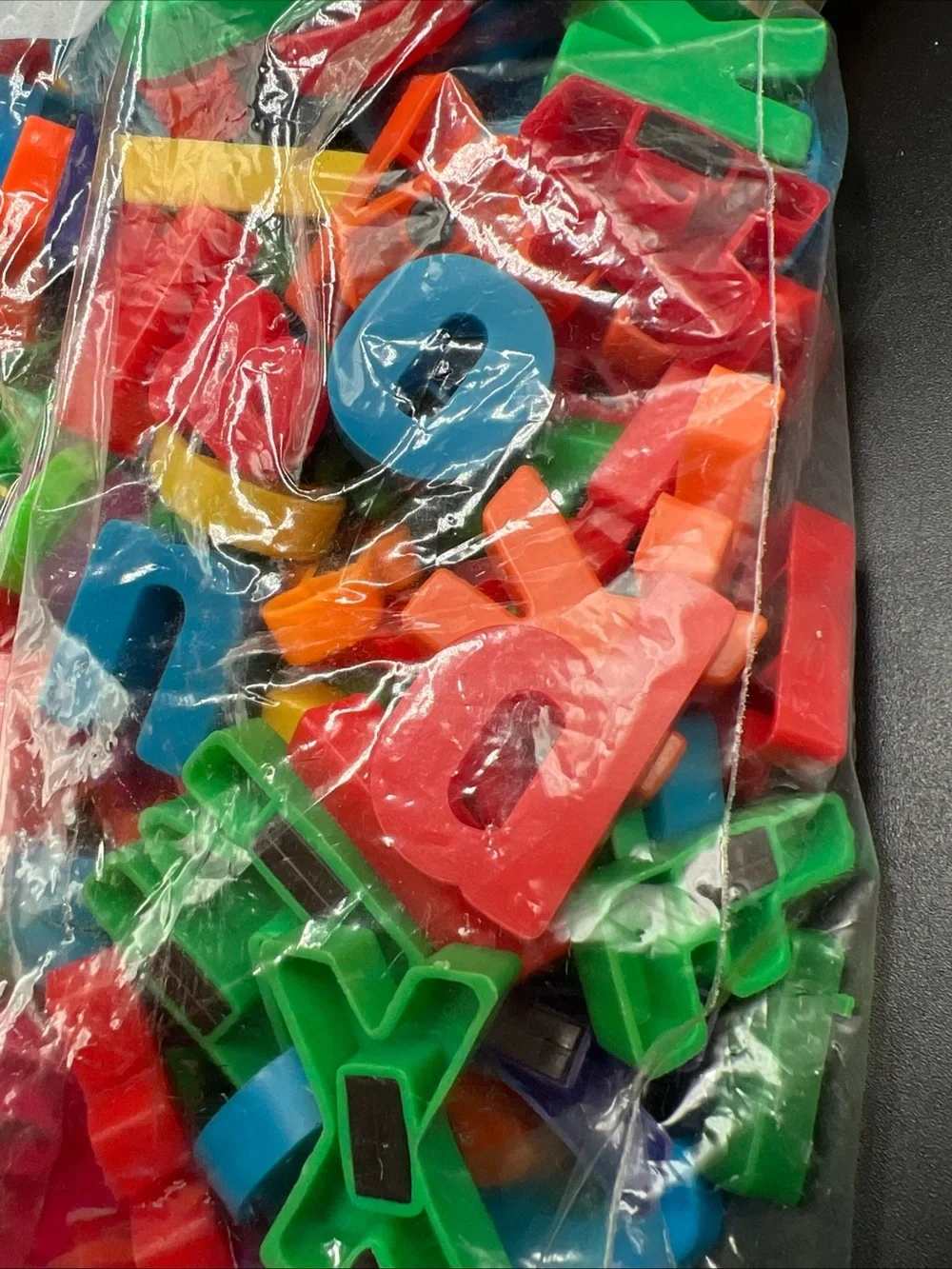 Lot of Magnetic Plastic Alphabet Letters Mixed Colors & Sizes